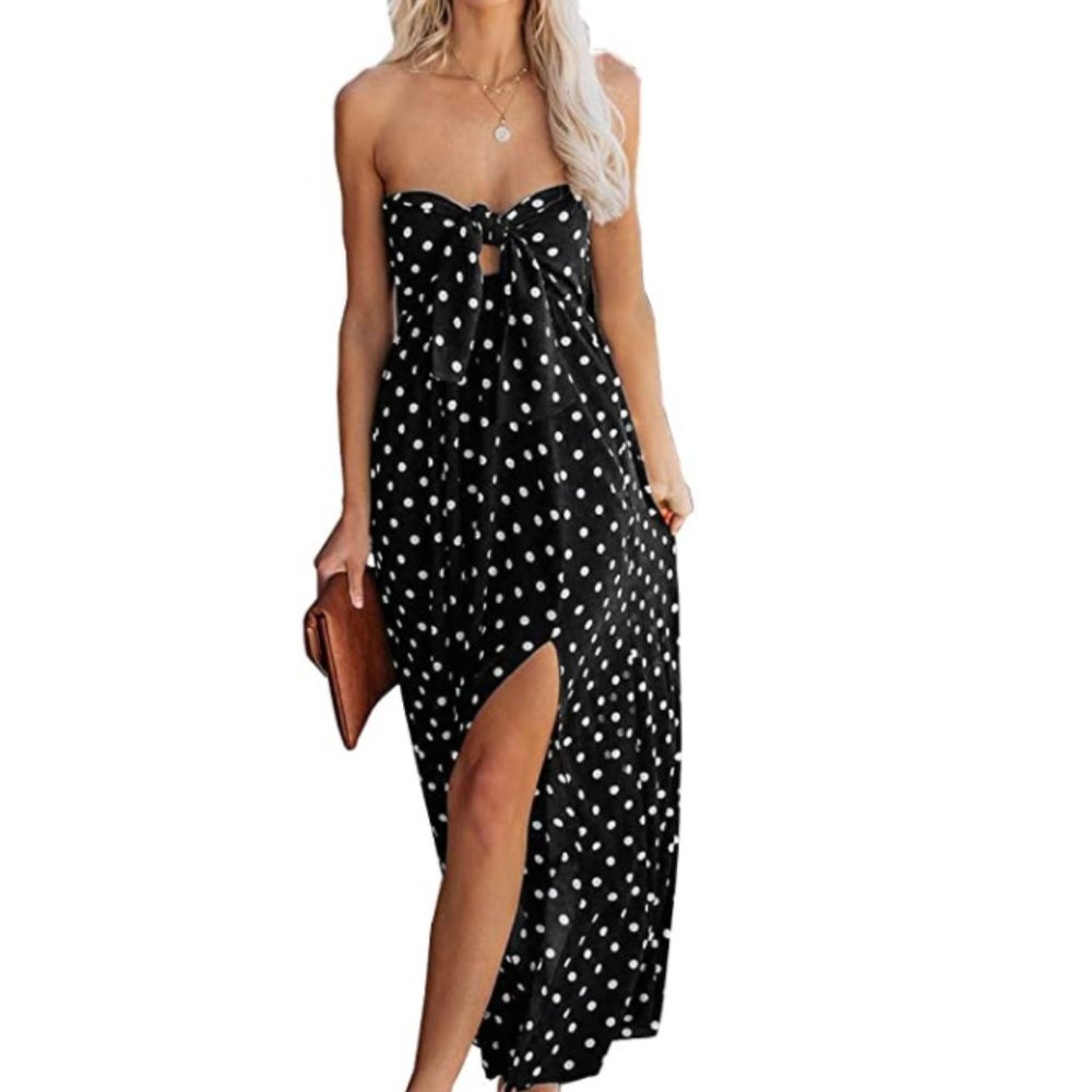 ODEDA Polka Dot Maxi Dress